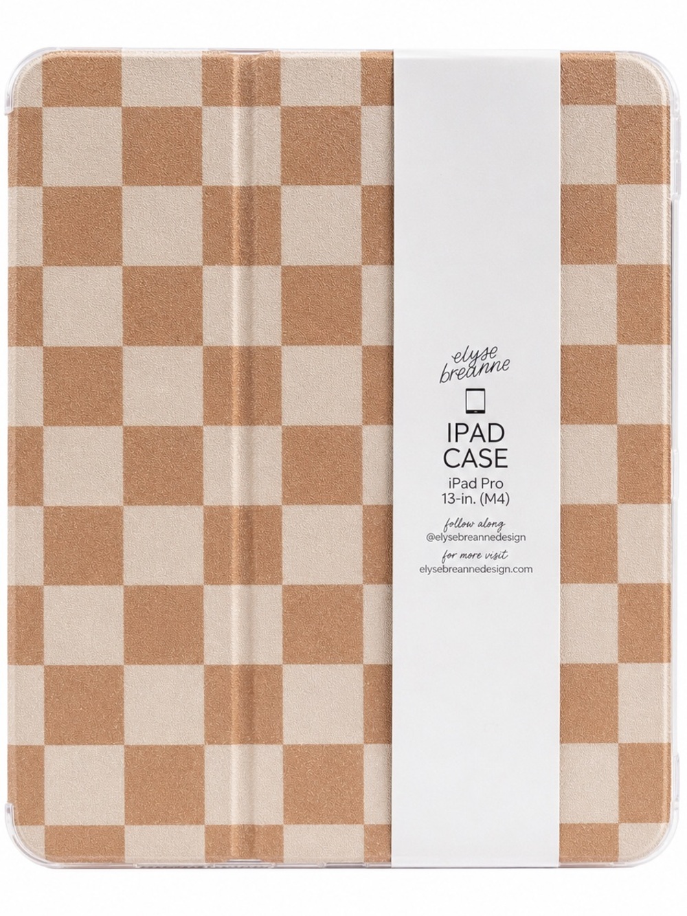 Elyse Breanne Latte Checker iPad Pro 13” M4 Case NWT